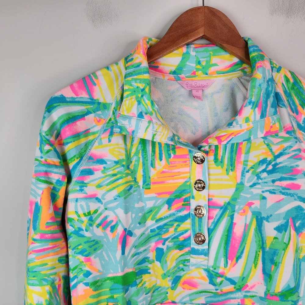 Lilly Pulitzer Skipper Popover Women's XS Multi-Color Abstract Print Pullover - Picture 3 of 8